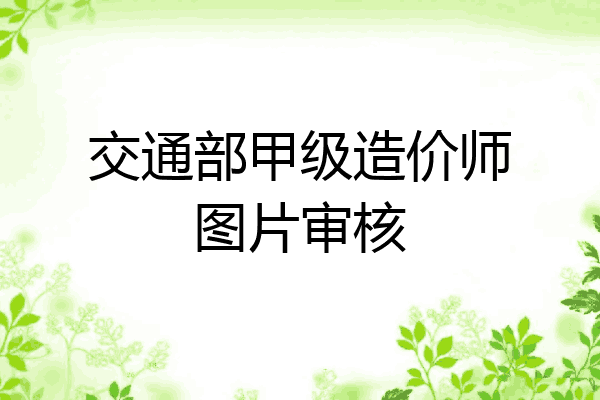 交通部甲级造价师图片审核