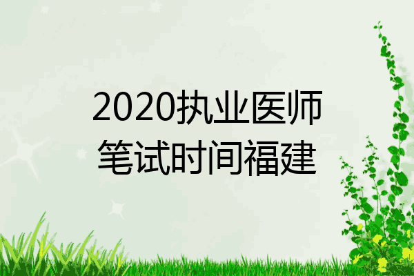 2020执业医师笔试时间福建
