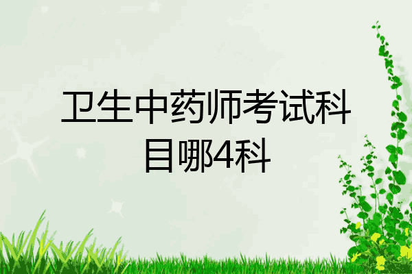 卫生中药师考试科目哪4科