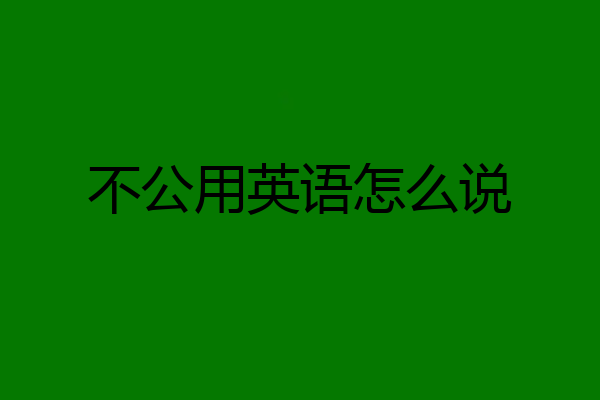 不公用英语怎么说