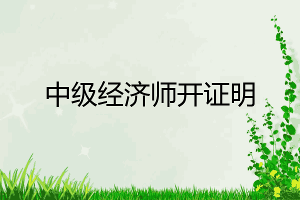 中级经济师开证明