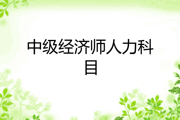 中级经济师人力科目