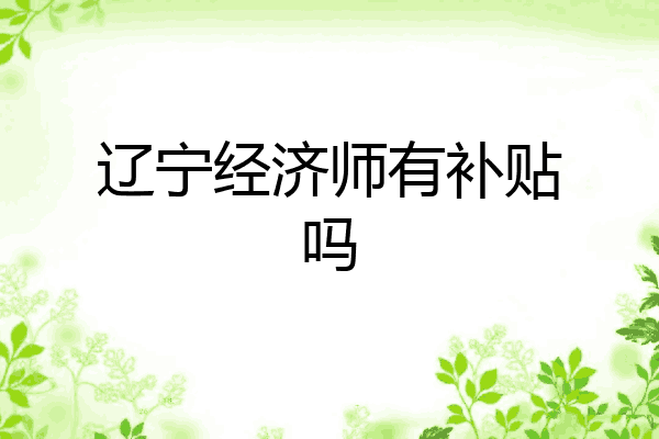 辽宁经济师有补贴吗