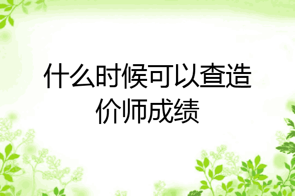 什么时候可以查造价师成绩