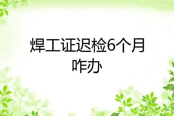 焊工证迟检6个月咋办