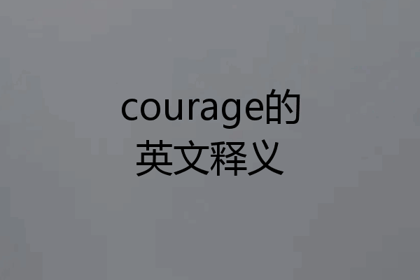 courage的英文释义