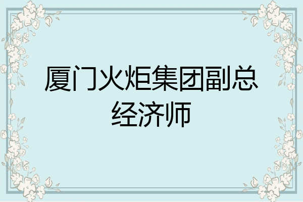 厦门火炬集团副总经济师