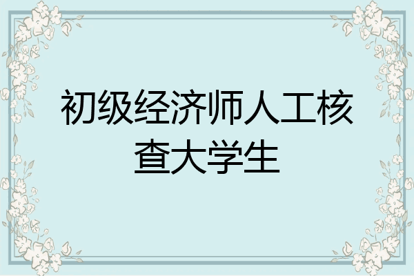 初级经济师人工核查大学生