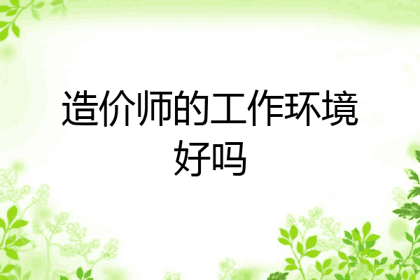 造价师的工作环境好吗