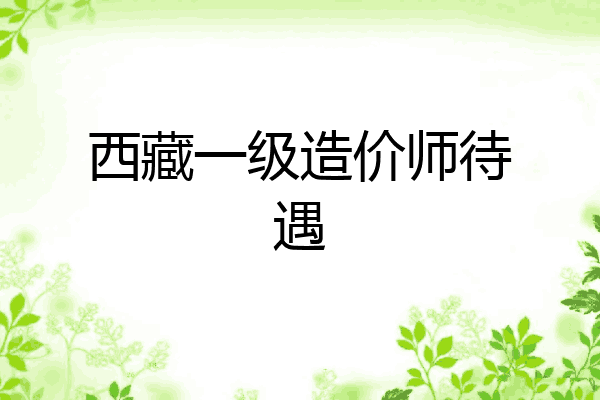 西藏一级造价师待遇