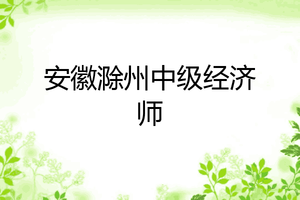安徽滁州中级经济师