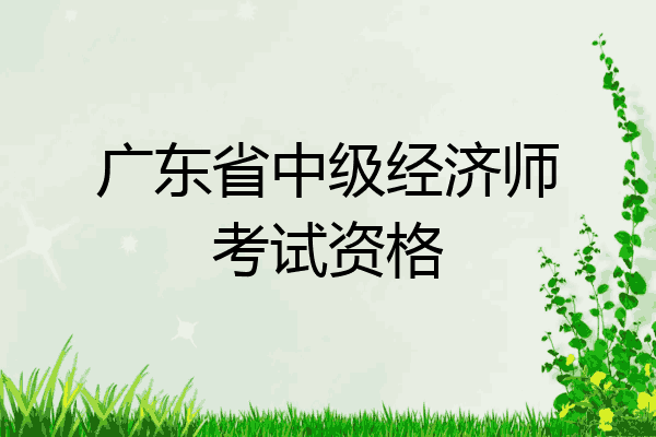 广东省中级经济师考试资格