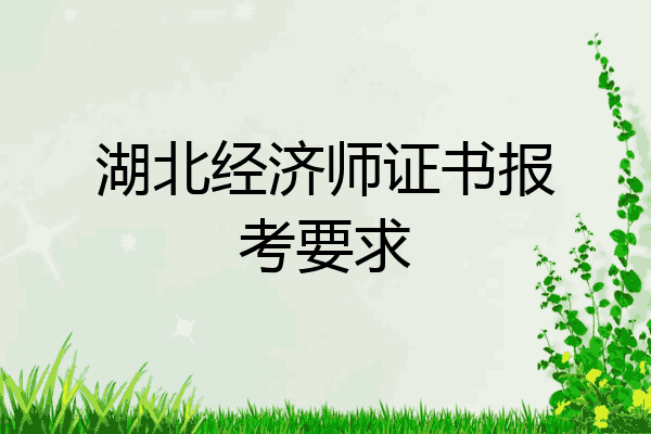 湖北经济师证书报考要求