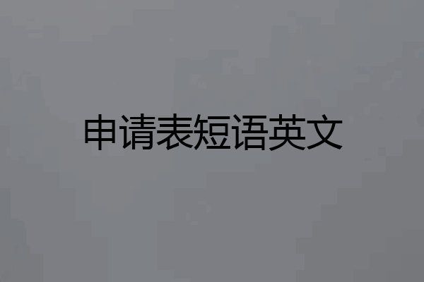 申请表短语英文