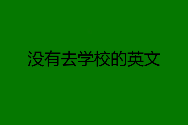 没有去学校的英文