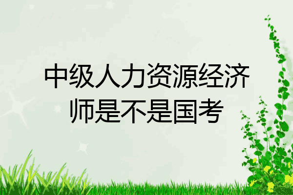 中级人力资源经济师是不是国考