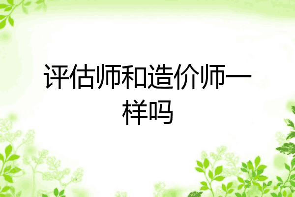 评估师和造价师一样吗