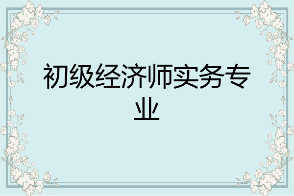 初级经济师实务专业