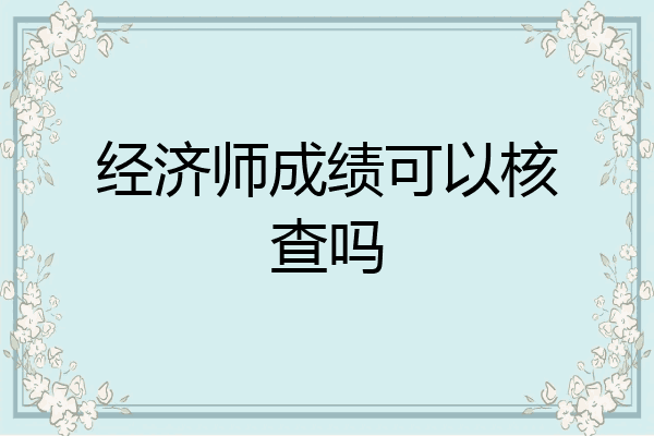 经济师成绩可以核查吗