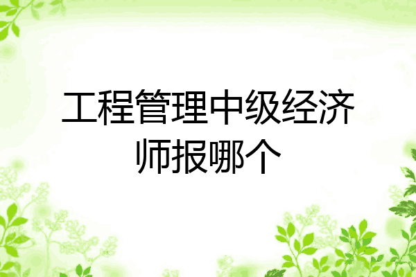 工程管理中级经济师报哪个