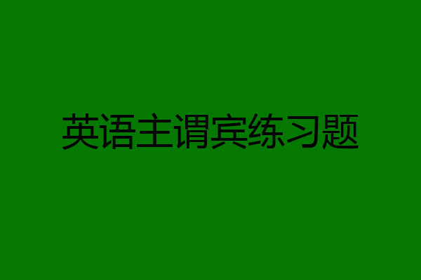 英语主谓宾练习题