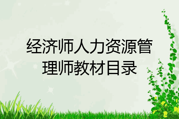 经济师人力资源管理师教材目录