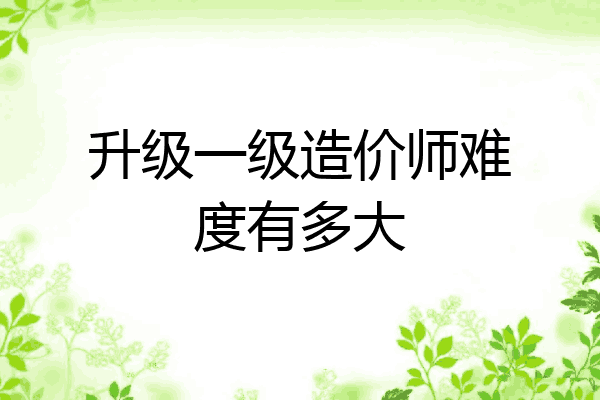 升级一级造价师难度有多大