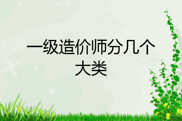 一级造价师分几个大类