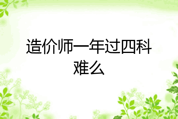 造价师一年过四科难么
