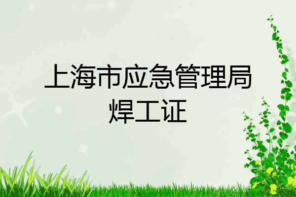 上海市应急管理局焊工证