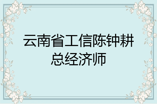 云南省工信陈钟耕总经济师