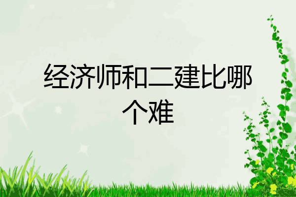 经济师和二建比哪个难