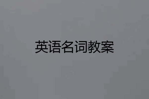 英语名词教案
