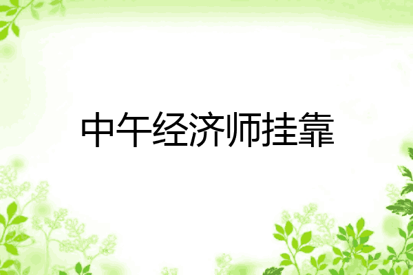 中午经济师挂靠