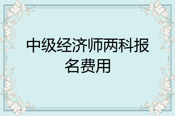 中级经济师两科报名费用