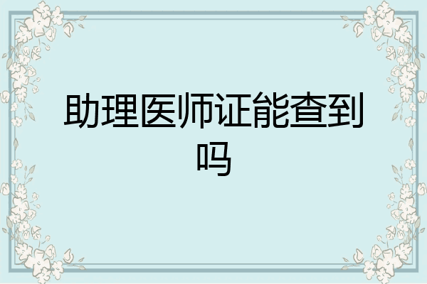 助理医师证能查到吗