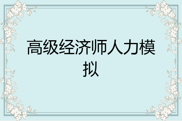 高级经济师人力模拟