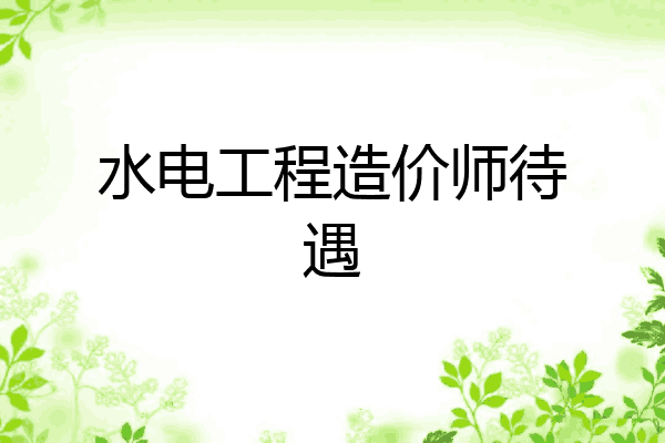 水电工程造价师待遇
