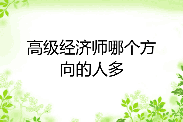 高级经济师哪个方向的人多