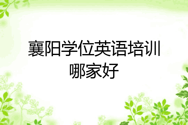 襄阳学位英语培训哪家好