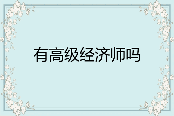 有高级经济师吗