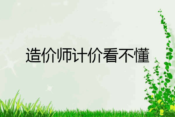 造价师计价看不懂