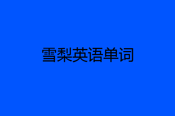 雪梨英语单词