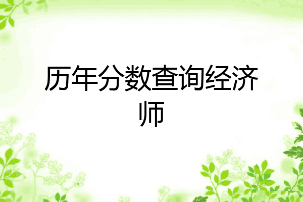 历年分数查询经济师