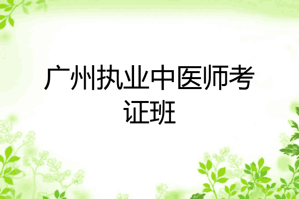 广州执业中医师考证班