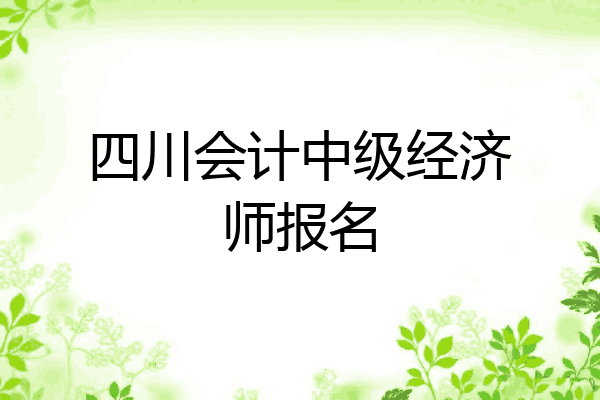四川会计中级经济师报名