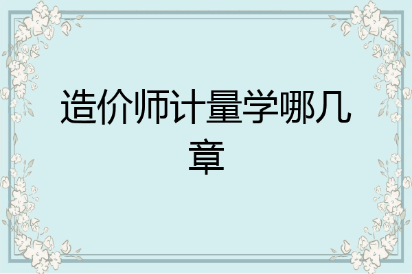 造价师计量学哪几章