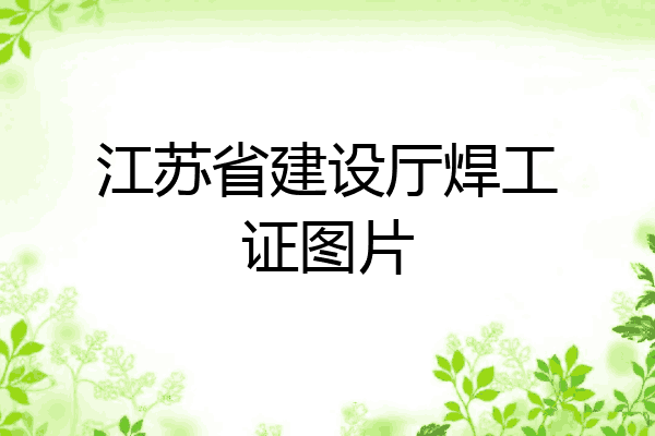 江苏省建设厅焊工证图片