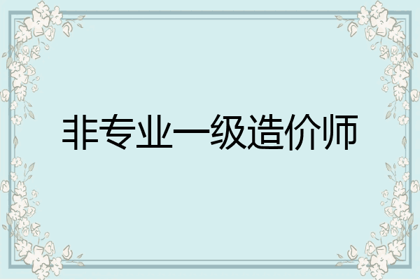 非专业一级造价师