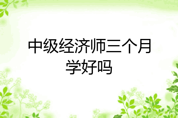中级经济师三个月学好吗